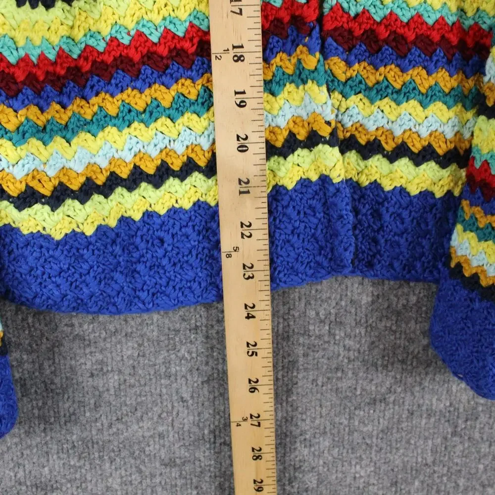 Moth Sweater Small Betty Knit Cardigan Multicolor Crochet Open Knit Boho Artsy - Picture 13 of 15